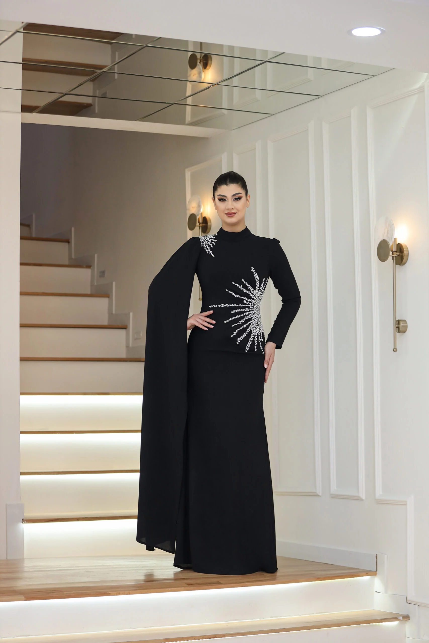 green emerald velvet dress My Dreams Gülistan Princess Model Hijab Evening Dress
