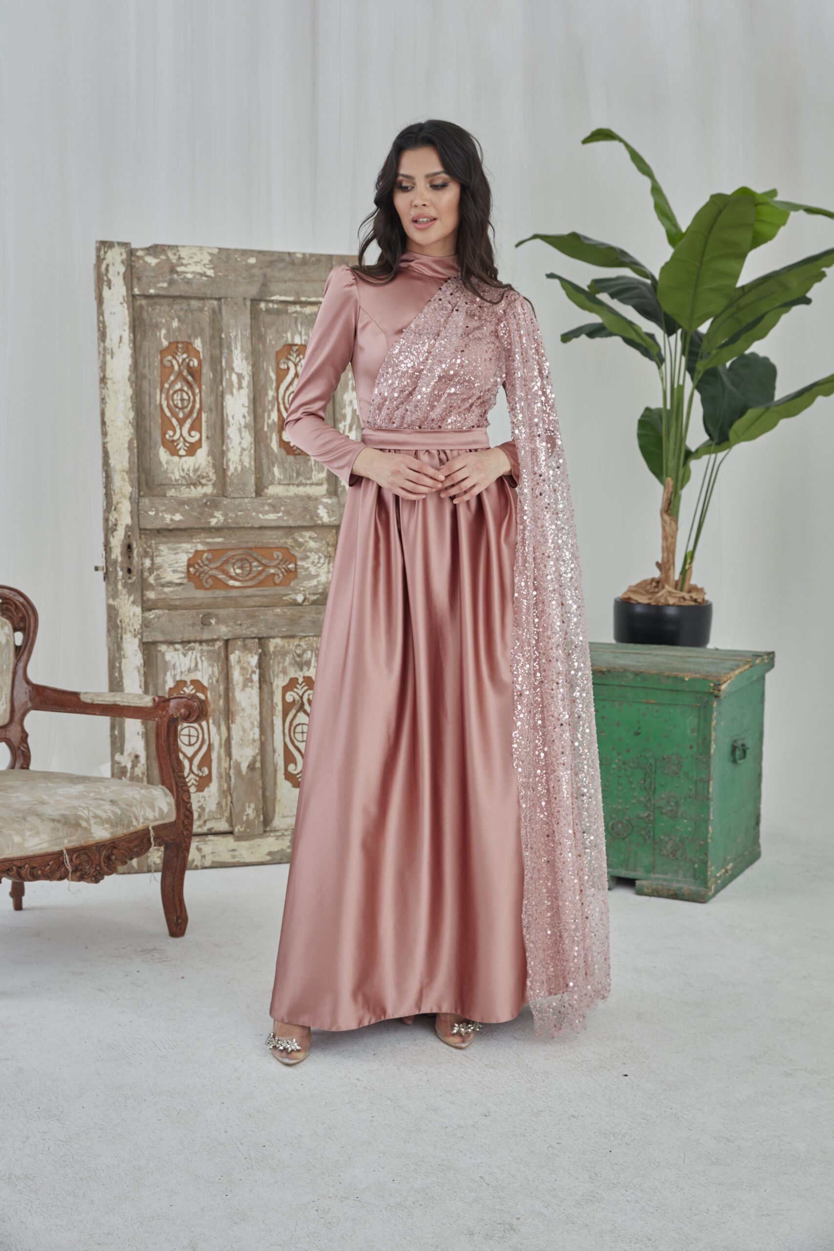 Gizem Winter Hijab Evening Dress